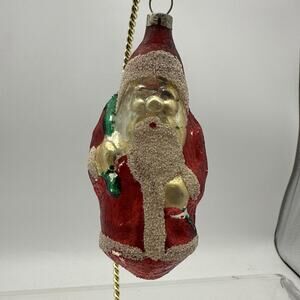 Vintage Mercury Glass Christmas Ornament Figural Santa Czechoslovakia